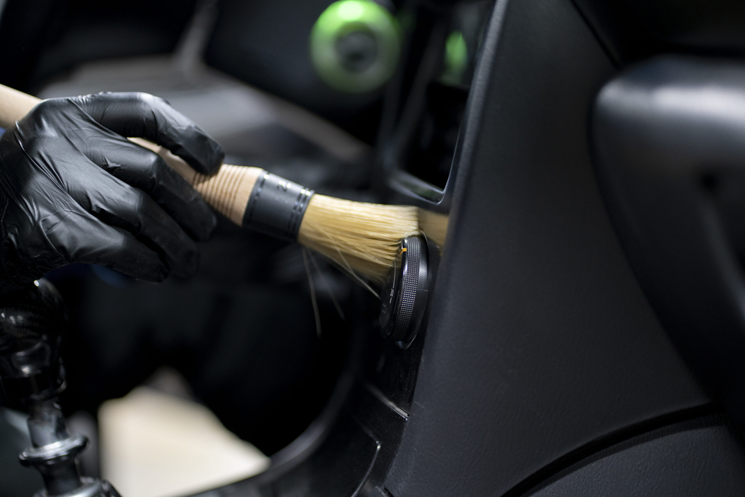 Deep-cleaned executive car interior