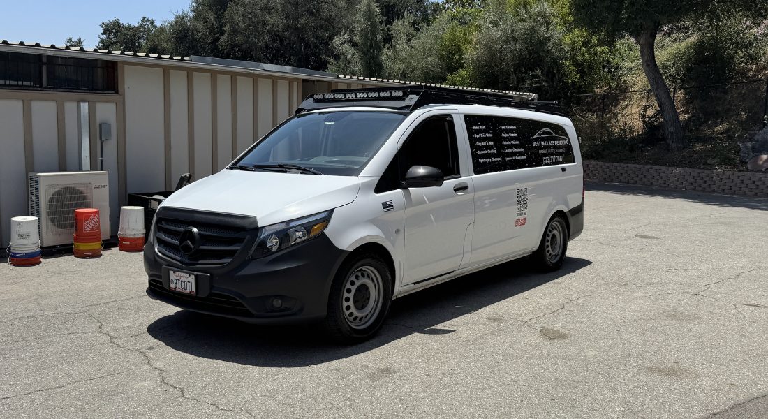 Best In Class van set up on a job site