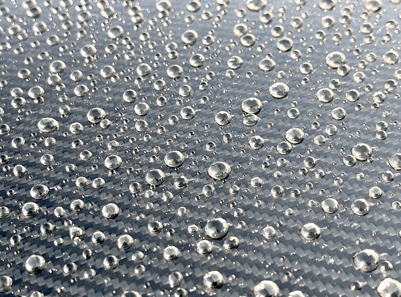 Water beading on ceramic coated paint
