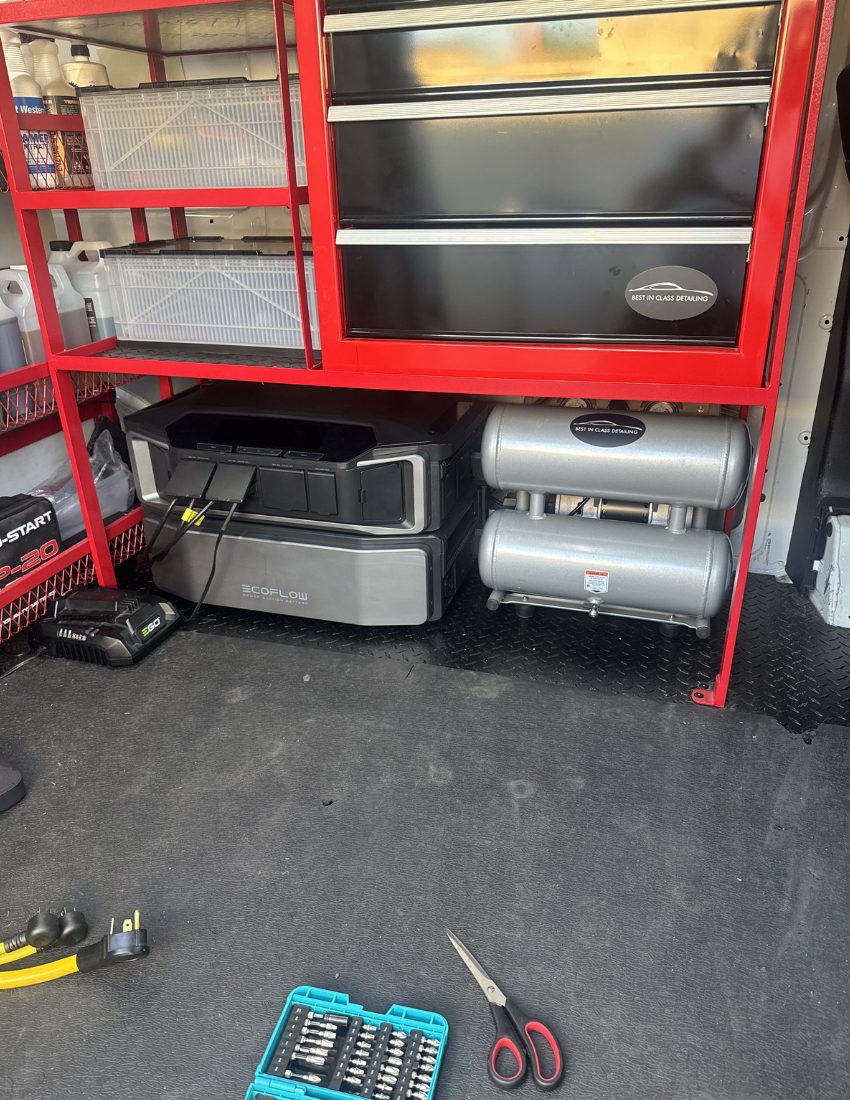 The Best In Class van set up at the marina