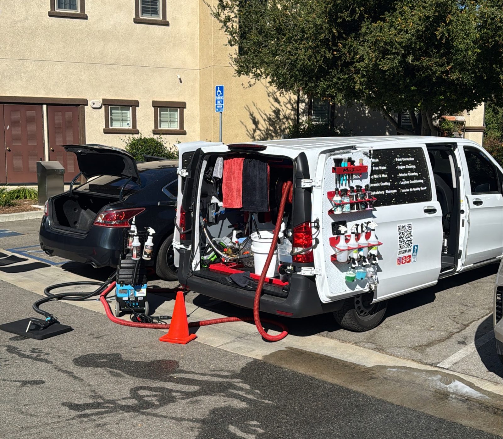 Best In Class van set up on a job site